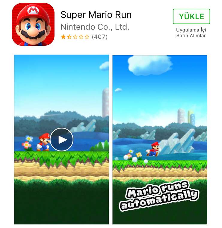 Süper Mario Run piyasaya girer girmez çok fazla ilgi gördü