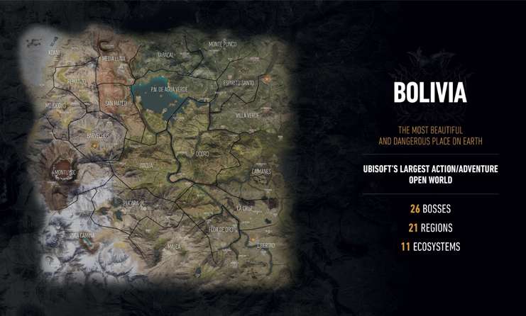 Ubisoft'un Ghost Recon Wildlands oyununun haritası çıktı