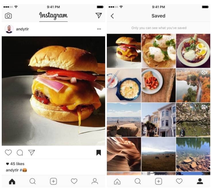 Instagram gönderilere 'Kaydet' özelliğini devreye soktu