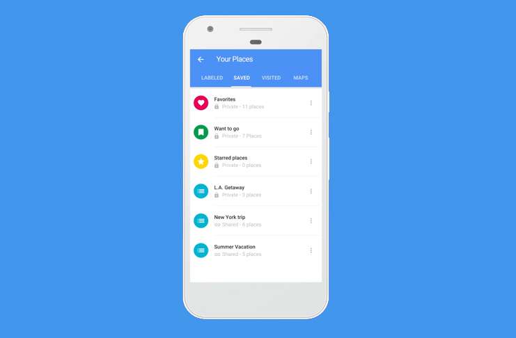 Google Haritalar üzerinde kişiselleştirilmiş yer listeleri
