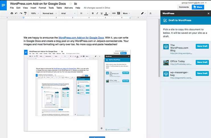 WordPress'e GoogleDocs eklentisi