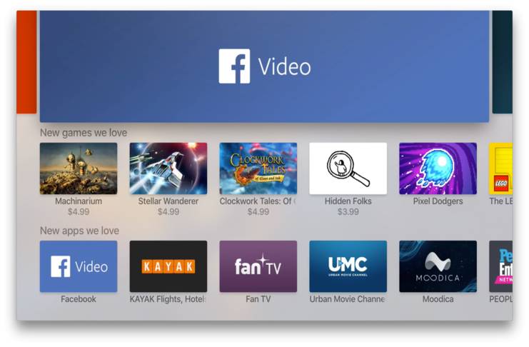 Facebook, dördüncü nesil Apple TV’ler üzerinde çalışacak video-merkezli uygulamasını