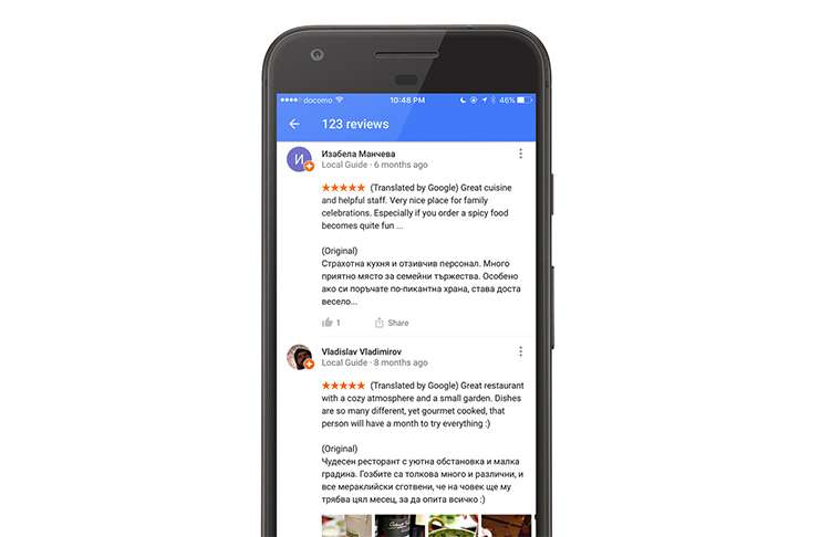 Google yerel değerlendirmeleri otomatik olarak kendi dilinize çevirecek