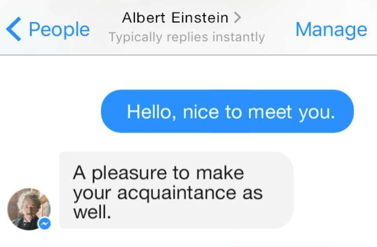 Facebook Messenger'daki bir chatbot, kullanıcıların "Albert Einstein" ile