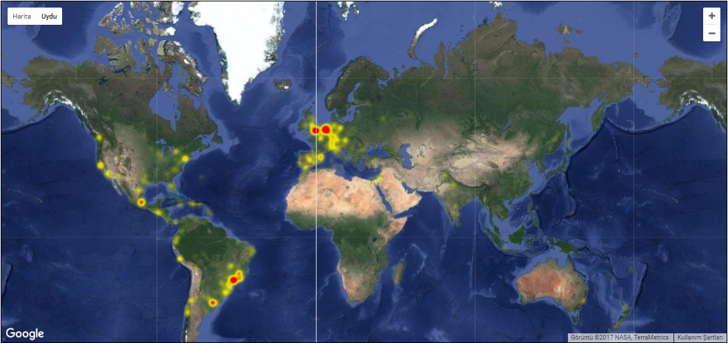 Facebook outage areas