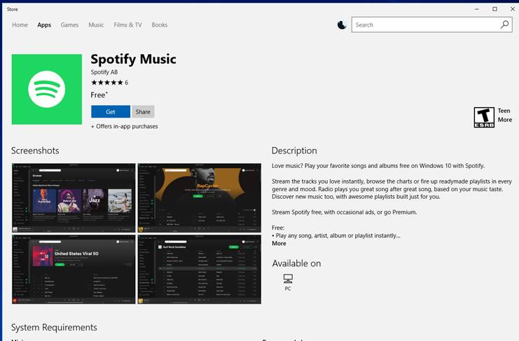 Yeni güncellemeyle birlikte artık Spotify Windows Uygulama Mağazasında kullanıcıları bekliyor