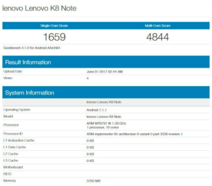 Lenovo K8 Note modelinin özellikleri belli oldu