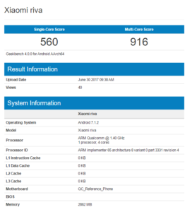 Xiaomi Riva, Geekbench testlerinde görüldü